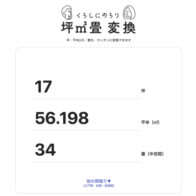 坪・平米・畳変換ツール